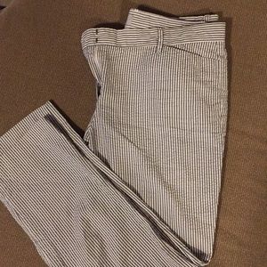 Seersucker Gap Slim Crop Dress Pants